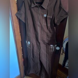 Brown Floral-Embroidered Lucy & Yak Ragan